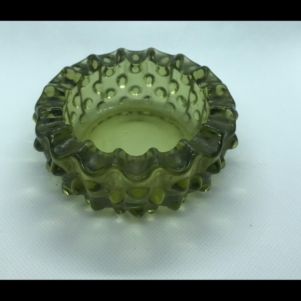 Fenton Hobnail art glass ashtray.